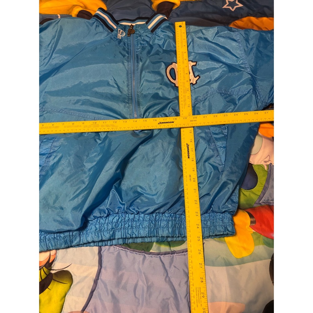 Vintage Pro Player UNC Tar Heels Half Zip Windbreaker Jacket Blue Mens XL - Picture 9 of 9